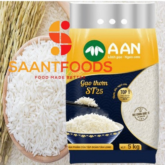 Gạo ST25 A An - Túi 5Kg (Ngon Nhất Thế Giới)
