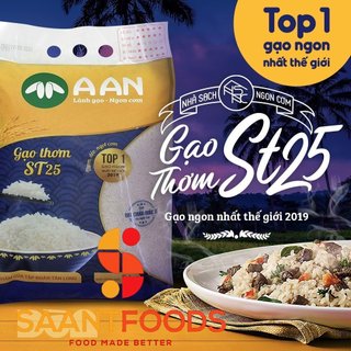 Gạo ST25 A An - Túi 5Kg (Ngon Nhất Thế Giới)