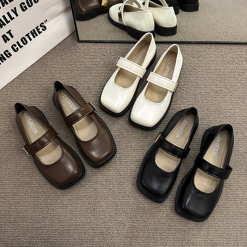 Giày Búp Bê Nữ Mary Jane Mũi vuông Lolita Đế Cao 3cm Siêu Êm , Mềm Dễ Phối Đồ