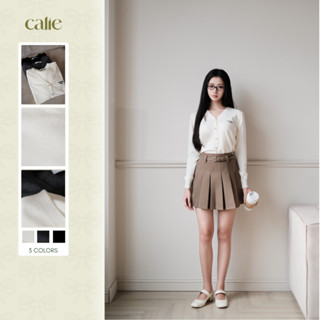 Áo cadigan cổ tim thêu ngực thương hiệu Calie house AL148 CX055