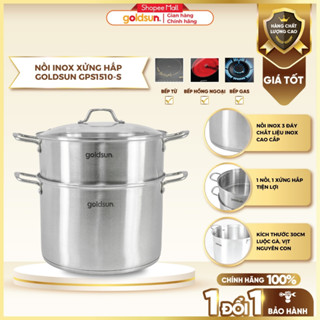 Nồi Xửng Hấp Inox Đáy Từ Goldsun Cao Cấp Dùng Được Cho Mọi Loại Bếp - GPS1510-S [BẢO HÀNH 12 THÁNG]