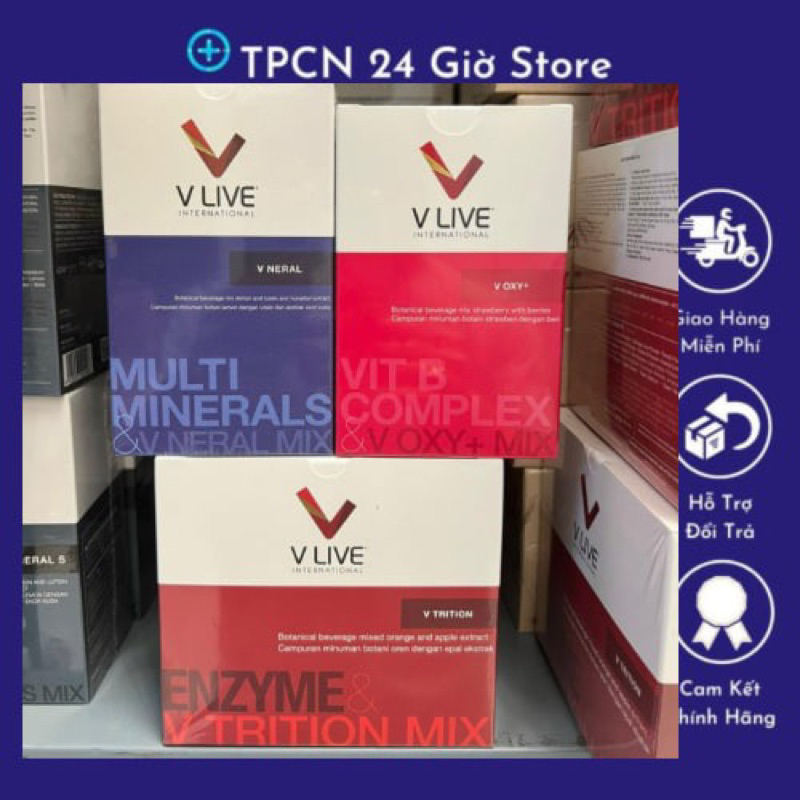 Chính hãng - Bộ 3 bảo vệ sức khỏe VLive chống lão hoá, ngừa ung thư, tái tạo tế bào, tăng cường sức khoẻ