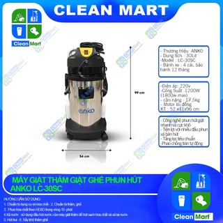 Máy Giặt Thảm, Giặt Ghế Phun Hút ANKO LC-30SC -CLEAN MART