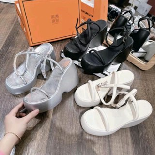 Sandal bánh mì Thuy hoa 10cm quai mãnh Nhẹ êm chân Shoes Nữ GiàY!