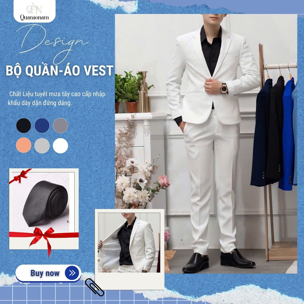Áo vest, vest nam hàn quốc, vest chú rể, vest nam công sở Hàn quốc chất vải đẹp, ko nhăn, ko xù, k bay màu