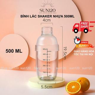 Bình lắc shaker pha chế nhựa 500ml chia vạch cốc lắc trà sữa pha trà chanh trà hoa quả