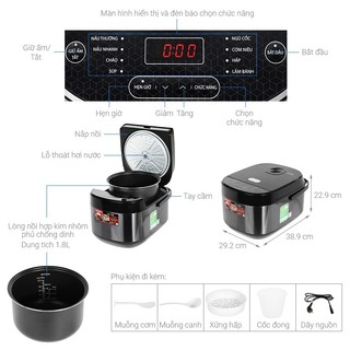 Nồi cơm điện tử Sharp KS-COM194EV-BK/RD