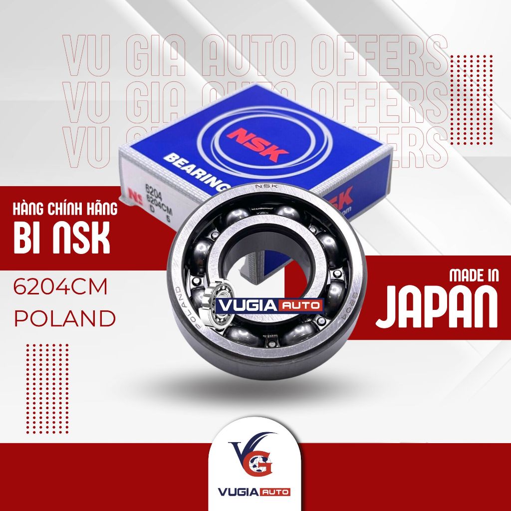 Vòng Bi NSK 6204CM POLAND [HÀNG CHÍNH HÃNG]