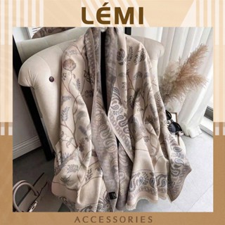  Khăn quàng cổ nữ hoạ tiết hoa lá 65x190cm Khăn choàng dạ cao cấp dệt cùng tơ vàng Khăn Quàng cổ thổ cẩm Lémi Accessories 