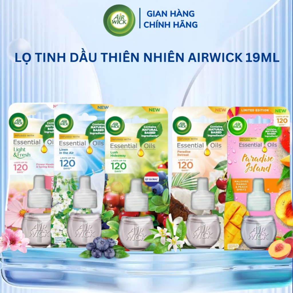 Lọ tinh dầu thơm Air Wick 19ml Tinh dầu thiên nhiên Airwick thơm phòng, đuổi muỗi