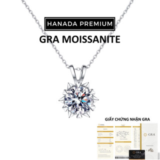 Dây Chuyền HANADA Kim Cương Moissanite 6.5MM Họa Tiết Hoa Tuyết Bạc 925 Phủ Bạch Kim Không Đen Không Mờ 1199 C8