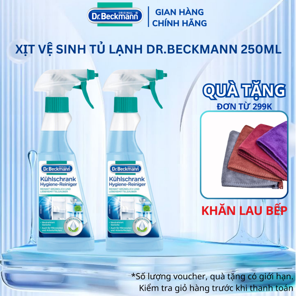 Xịt vệ sinh tủ lạnh Dr Beckmann 250ml | Làm sạch, khử mùi tủ lạnh sạch khuẩn, an toàn