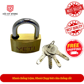 [Hỏa tốc HCM] Ổ Khóa YETI 50mm đồng thau chìa điện tử