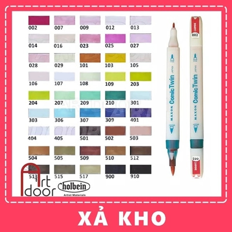 [ARTDOOR] Bút Marker HOLBEIN Maxon đầu brush mềm cây lẻ (full) - [xả kho]