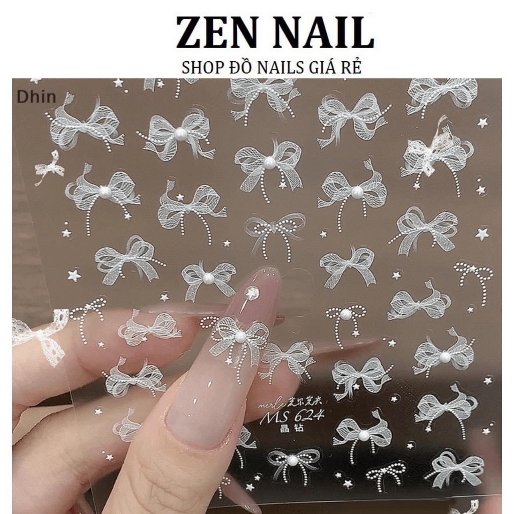 Sticker dán móng tay 5d . stick nổi trang trí móng