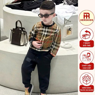  Áo Polo dài tay Bbr phối tay cho bé trai và bé gái chất vải mềm mịn cao cấp 