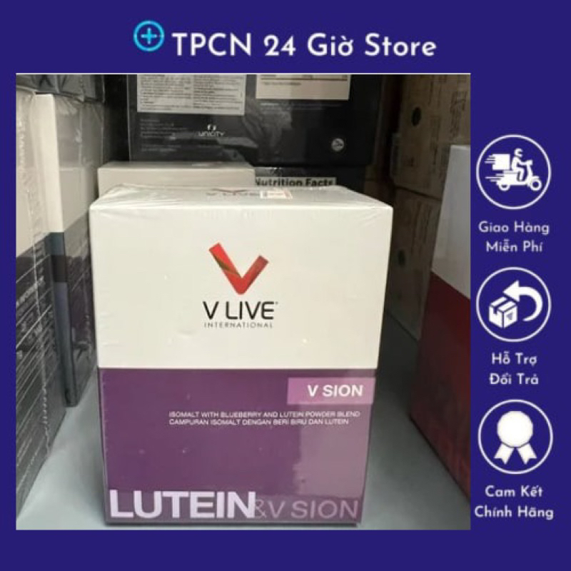 Khỏe đôi mắt Vsion Lutein Vlive international giúp tăng cường thị lực giảm mỏi mắt.