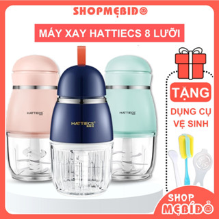 Máy xay ăn dặm Hattiecs 8 lưỡi dao dung tích 0,3L cho bé ăn dặm, đồ dùng cho bé ăn dặm - Shop Mẹ Bí Đỏ