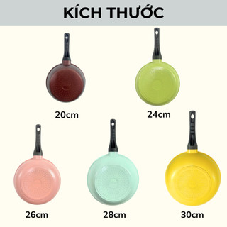 Chảo Chống dính Đáy từ Cao Cấp Ecoramic đáy từ (Size 20,24,26,28cm)