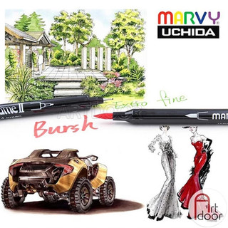 [ARTDOOR] Bút màu đầu cọ MARVY LePlume Brush (full) - [xả kho]