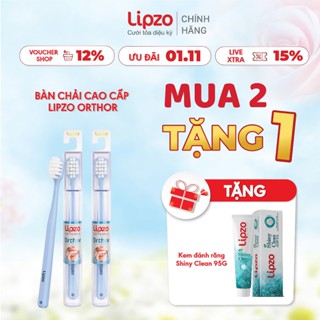 Bàn Chải Đánh Răng Lipzo Orthor Cao Cấp [TẶNG KEM ĐR] Công Nghệ Chỉ Tơ 2 Đầu Mềm Mảnh Chuyên Biệt Cho Người Niềng Răng
