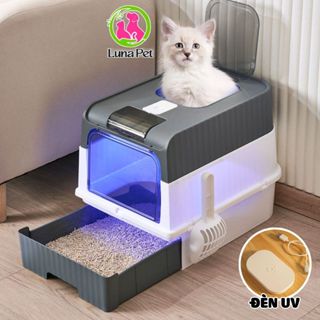 Nhà vệ sinh mèo cỡ lớn 8kg Luna Pet NV06, nhà vệ sinh cho mèo 2 cửa tiện lợi