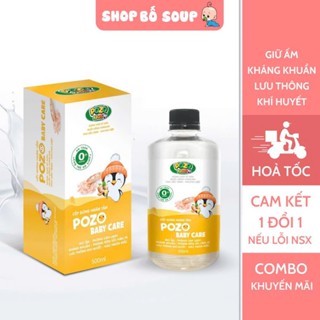 Nước cốt gừng tràm khuynh diệp ngâm chân, tắm bé Pozo Baby Care giúp giữ ấm, phòng cảm cho bé dung tích 500ml