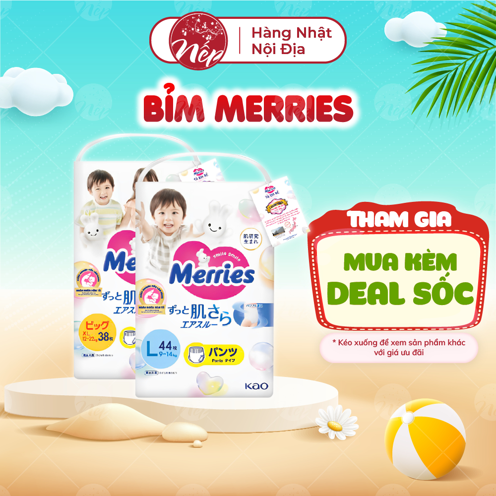 [Sp Có Voucher Live X] Tã/Bỉm Quần Merries Nb76+6/S70+6 /M56+4/ M52+6/L44+6/Xl38+6
