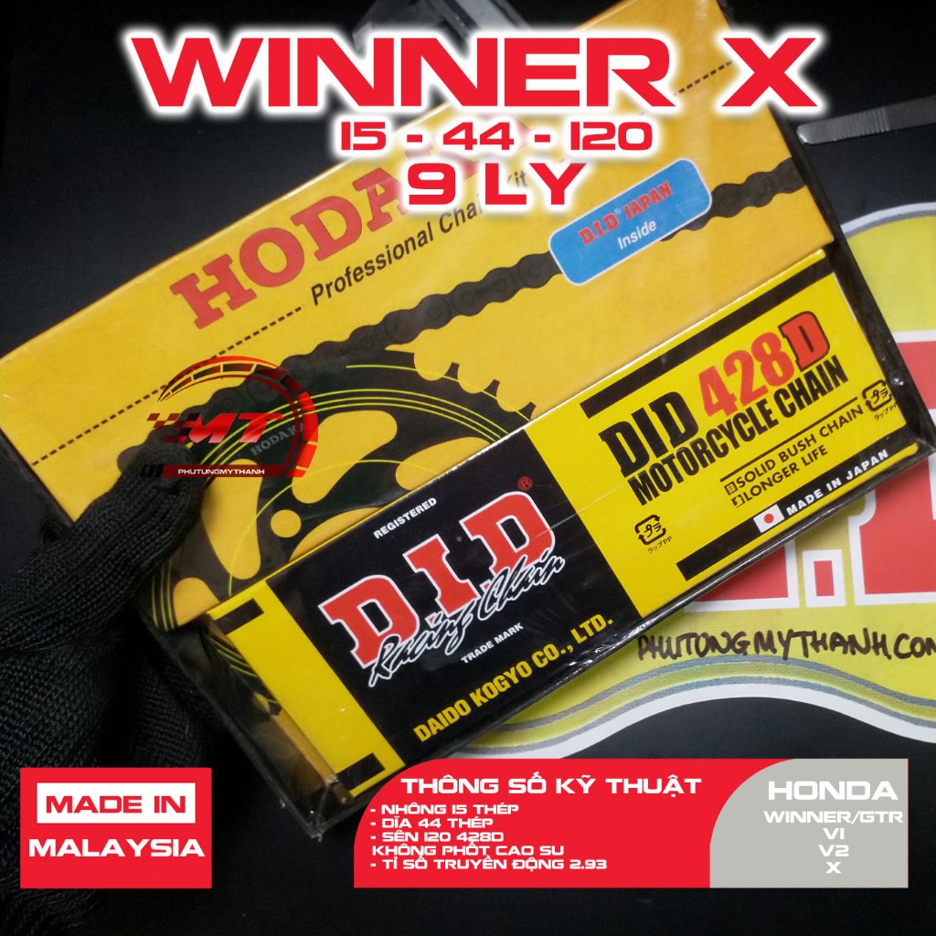 Nhông Sên Dĩa Winner X / V1 / V2 / V3 150cc Hodaka DID - Xuất Xứ Malaysia & Nhật Bản