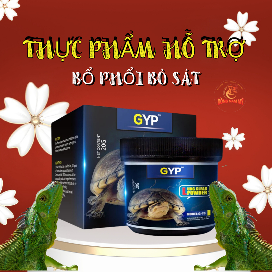 THỰC PHẨM BỘT HỖ TRỢ BỔ PHỔI CHO BÒ SÁT THẰN LẰN LƯỠNG CƯ ẾCH RÙA NƯỚC RÙA CẠN SULCATA GYP 20G