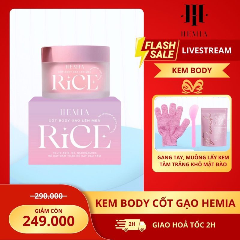 KEM BODY CỐT GẠO HEMIA