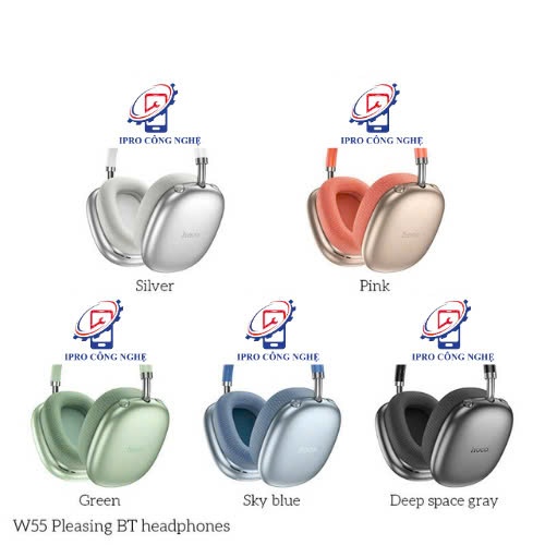 Tai Nghe Chụp Tai Chính Hãng Hoco W55, Bluetooth V5.4, Pin Siêu Trâu 90h, Tích Hợp Micro, Kiểu Dáng 