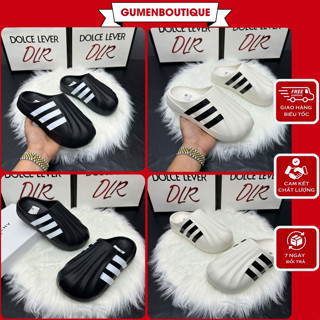  Dép Sục Nam Nữ A di đát Đúc Nguyên Khối Cực Hót - Dép Sục 3 Sọc Đen Trắng Size 36-42 Cực Chất 