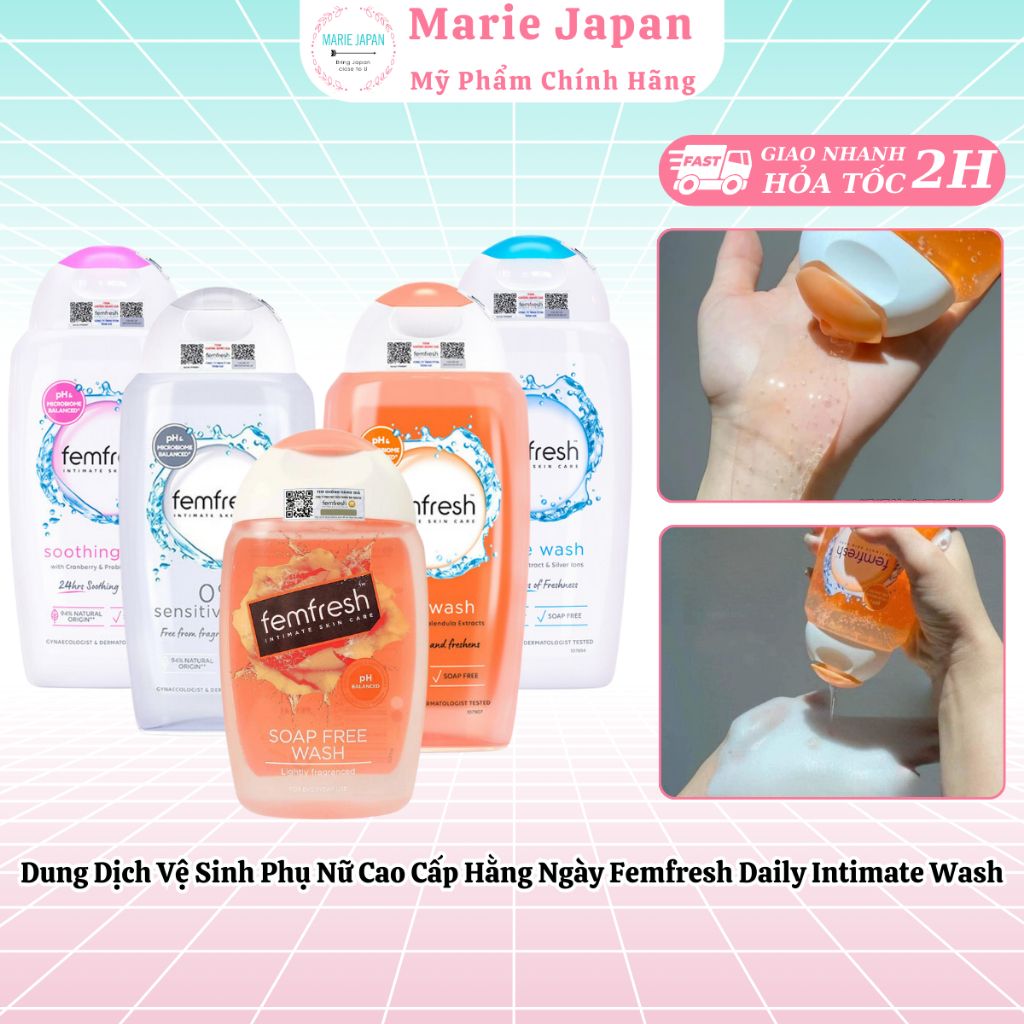 [CHE TÊN] Dung Dịch Vệ Sinh Phụ Nữ Cao Cấp Hằng Ngày Femfresh Daily Intimate Wash 250ML