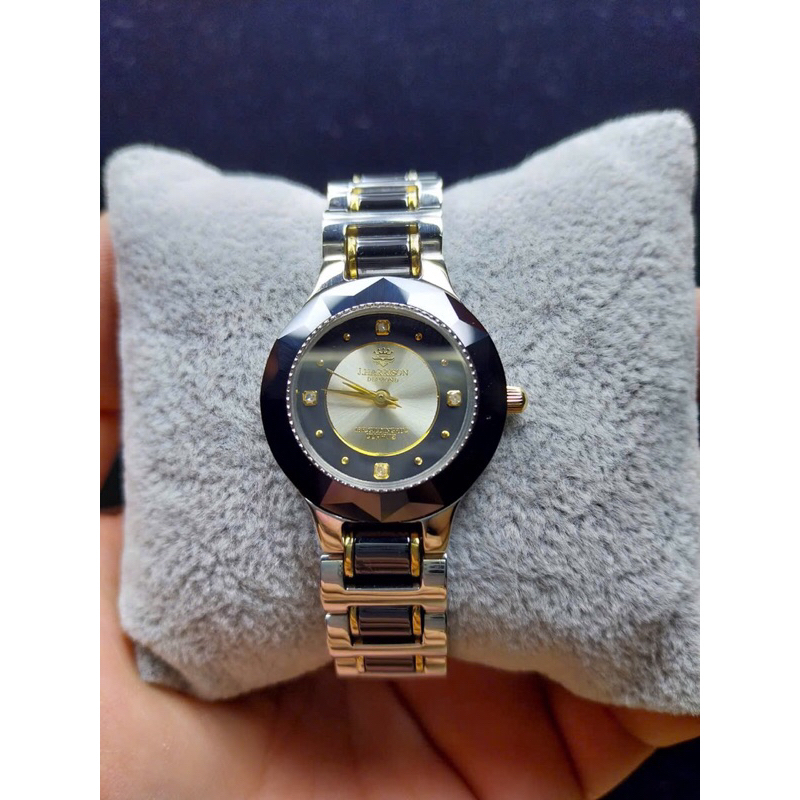 💐Đồng hồ Si Nữ hiệu J Harrison 🇯🇵. Núm Đúc 18K Gold. Hàng đã qua sử dụng