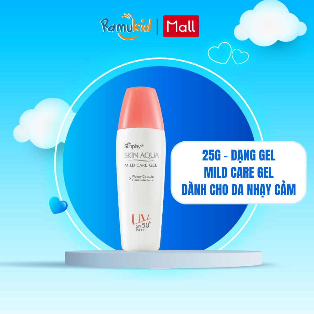 Kem chống nắng Skin Aqua cho da nhạy cảm dạng gel Sunplay Skin Aqua Mild Care Gel SPF50+ PA+++ 25g