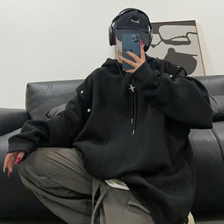 Áo hoodie TAY THÁO LẮP chữ thập unisex nam nữ đều mặc được, áo dài tay có mũ trùm cổ cao chất vải nỉ ép 2 lớp siêu dày