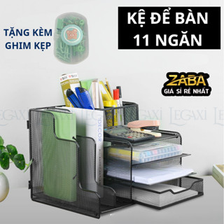 Kệ, Khay để hồ sơ tài liệu giấy tờ ĐA NĂNG kim loại có nhiều ngăn để tài liệu,bút thước gôm ghim bấm thông minh