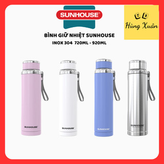  Bình giữ nhiệt Inox 304 2 lớp cao cấp Sunhouse 720ml 920ml giữ nóng lạnh 6h an toàn sức khỏe 