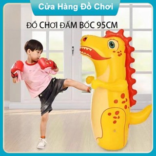 Đồ Chơi Lật Đật Bơm Hơi Đáy Rỗng 95cm Hình Khung Long, Đồ Chơi Đấm Bốc Giúp Trẻ Rèn Luyện Thể Dục Thể Thao