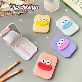 Set gương lược massage chải tóc cầm tay mini họa tiết hoạt hình Cute Gumihoo1