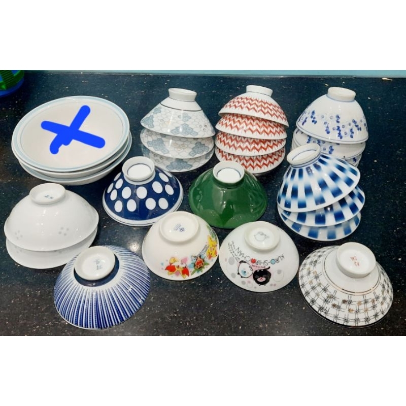 Thanh lý set chén cơm gốm Nhật size 11.5 12.5cm