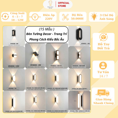 (15 Mẫu) Đèn Tường Hiện Đại Energy Green Lighting - Trang Trí Ngoài Trời / Góc Nhà - Mẫu Mới 2024