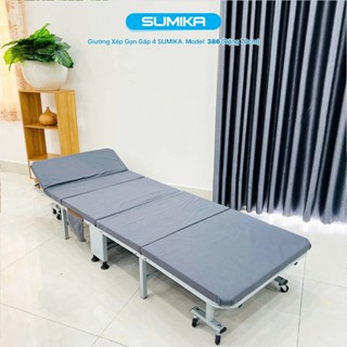 Giường xếp gấp gọn di động SUMIKA 386, rộng 70cm, khung thép, có bánh xe di chuyển