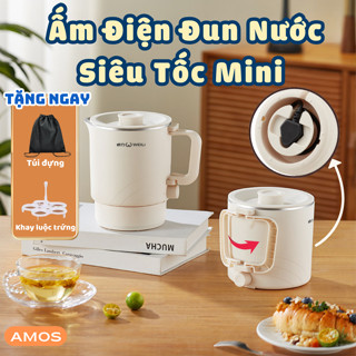 Ấm Điện Đun Nước Siêu Tốc Mini Có Thể Gấp Gọn, Giữ Nhiệt Mang Đi Du Lịch Dung Tích 800ml, Nồi Điện Mini Công Suất 600w