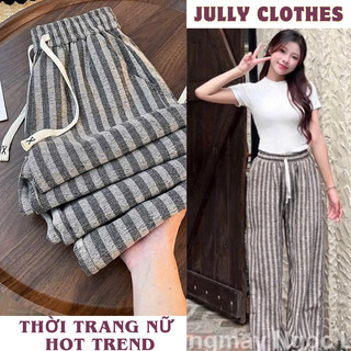  Quần dài nữ quần ống suông dạ QC kẻ sọc caro new 2024 Jully Clothes D1911 
