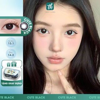 [TẶNG KHAY ĐỰNG] Kính áp tròng THÚY LENS cho mắt cận màu đen tự nhiên Zlens Cute Black độ cận từ 0 - 8