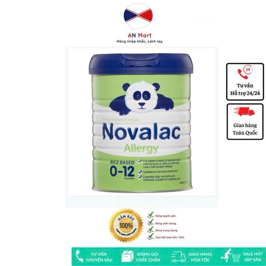 Sữa Novalac Allergy Premium Infant Formula Nội Địa Úc Hộp 800g Cho Trẻ Dị Ứng Đạm Sữa Bò Hàng Bay