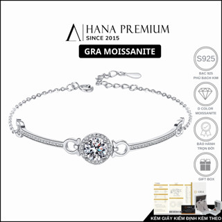 [QUÀ TẶNG 20/10] Lắc Tay Bạc 925 Đá Moissanite 6.5MM Tròn Đá Phối Thanh Bạc Đá Phủ Bạch Kim 1563