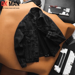 Áo khoác jean nam Denim jacket Cao cấp dáng Slimfit 5 màu Chất vải bò dày dặn co giãn thoải mái OKMAN